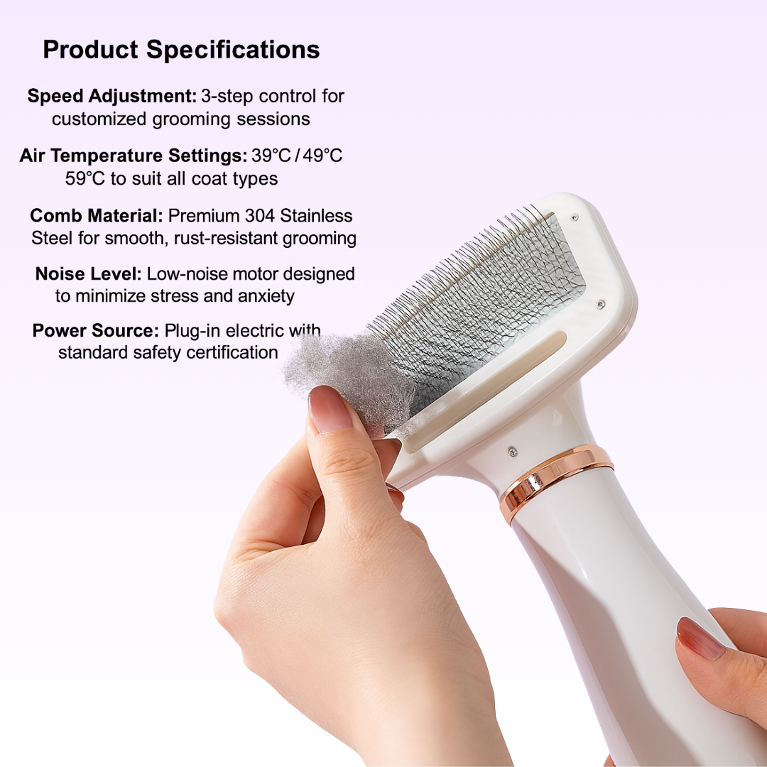 FluffPro™ - Pet Grooming Dryer Comb