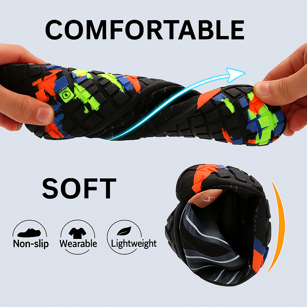 AquaStride™ – Quick-Dry Barefoot Water Shoes